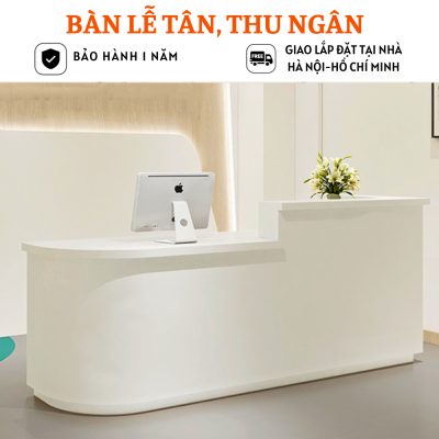 Quầy lễ tân bo cong thiết kế sang trọng, hiện đại - HB220