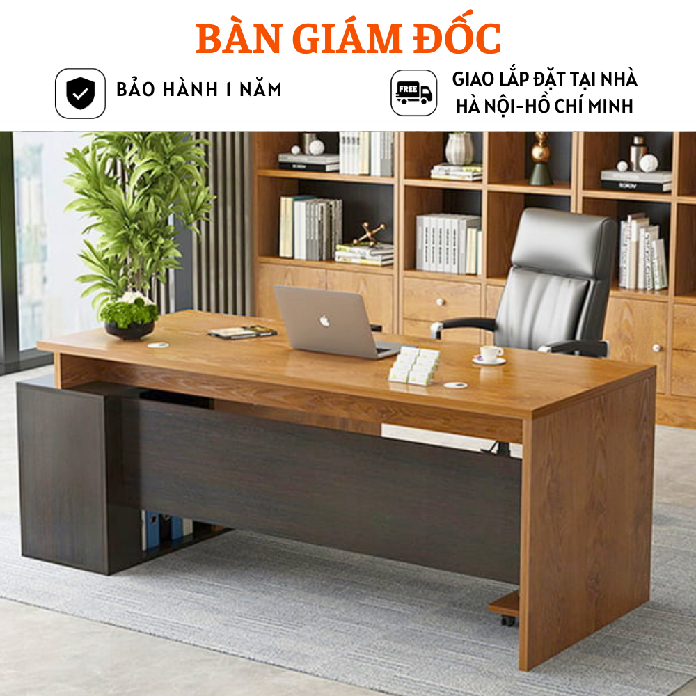 Bàn làm việc lãnh đạo, bàn giám đốc chữ L gỗ MDF HB304