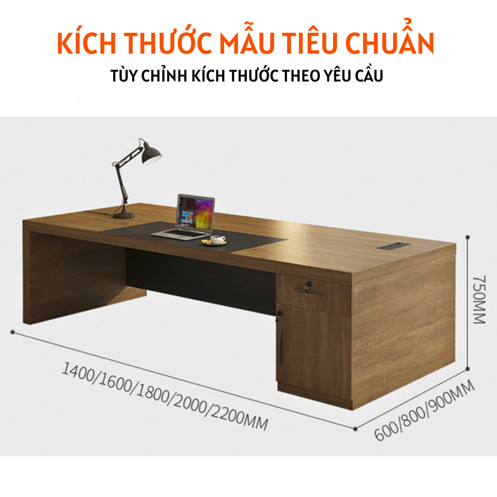Bàn giám đốc, bàn lãnh đạo bằng gỗ đơn giản, sang trọng HB301 - Ảnh 4