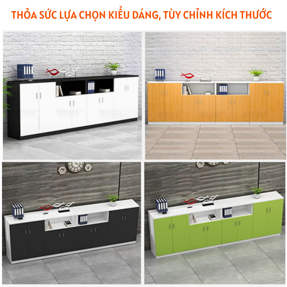 Tủ tài liệu gỗ MDF hiện đại, tủ lưu trữ hồ sơ văn phòng HB409 - Ảnh 3
