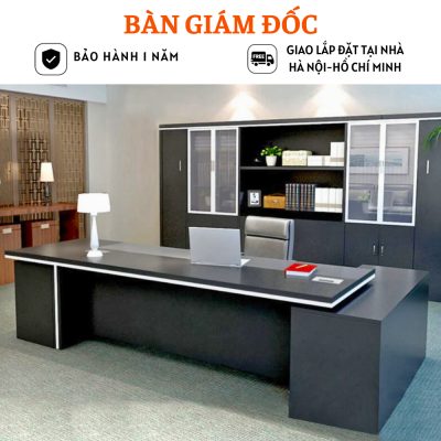 Bàn làm việc, bàn giám đốc bằng gỗ MDF cao cấp kiểu dáng hiện đại HB322