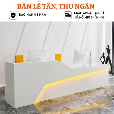 Bàn quầy lễ tân kiểu dáng sang trọng kết hợp đèn led HB235
