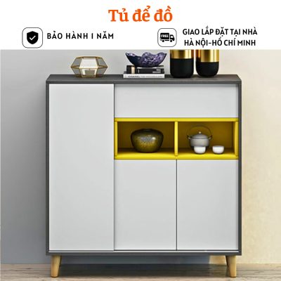 Tủ đồ phòng khách, phòng bếp bằng gỗ MDF thiết kế hiện đại HH718