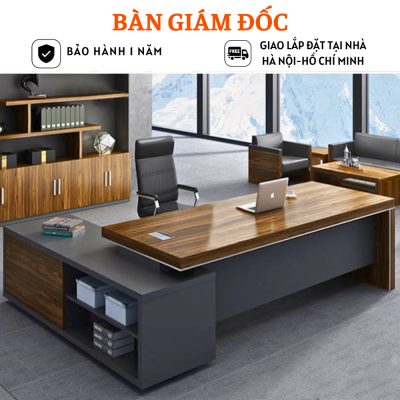 Bàn giám đốc chữ L chân bệt HB316