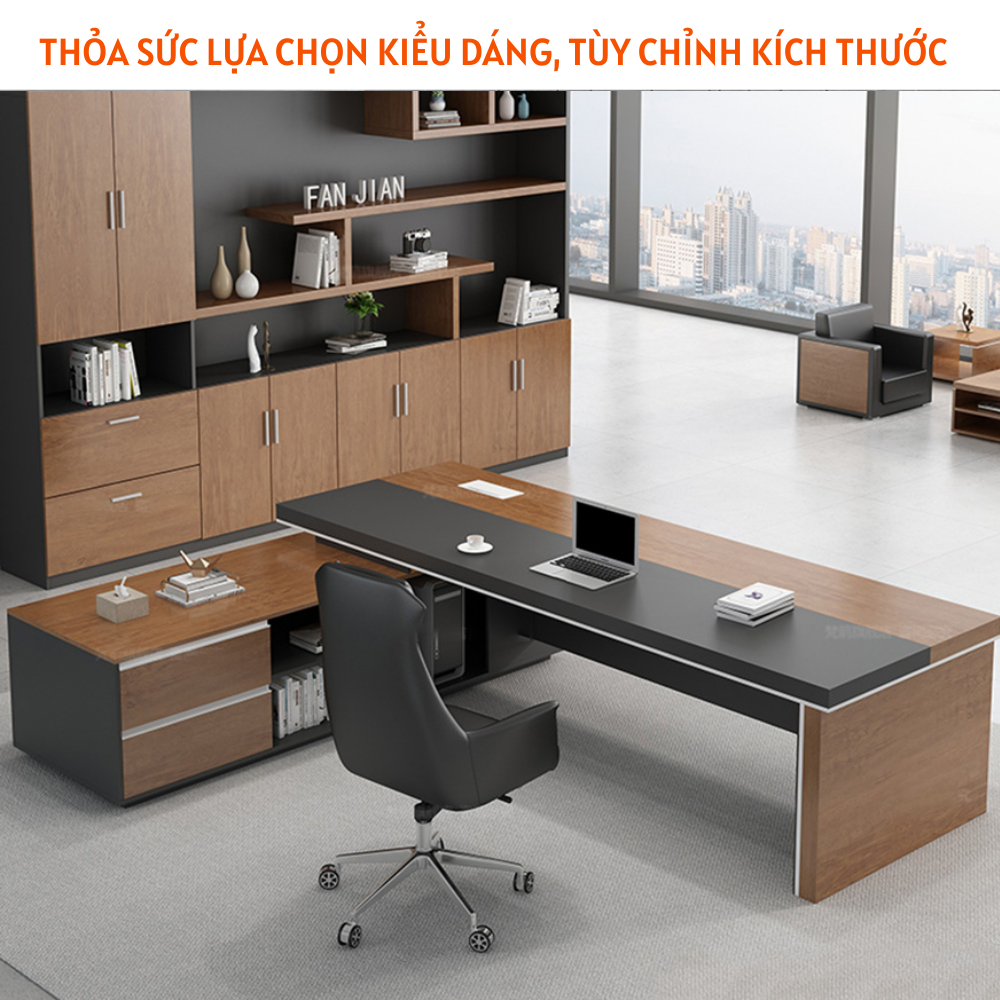 Bàn làm việc 1m8 gỗ dành cho lãnh đạo HB321 - Ảnh 4