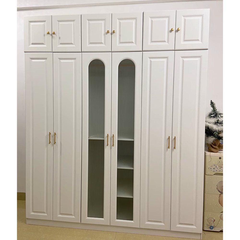 Tủ quần áo cửa kính khung gỗ phun sơn màu sắc trang nhã - HH417 - Ảnh 6