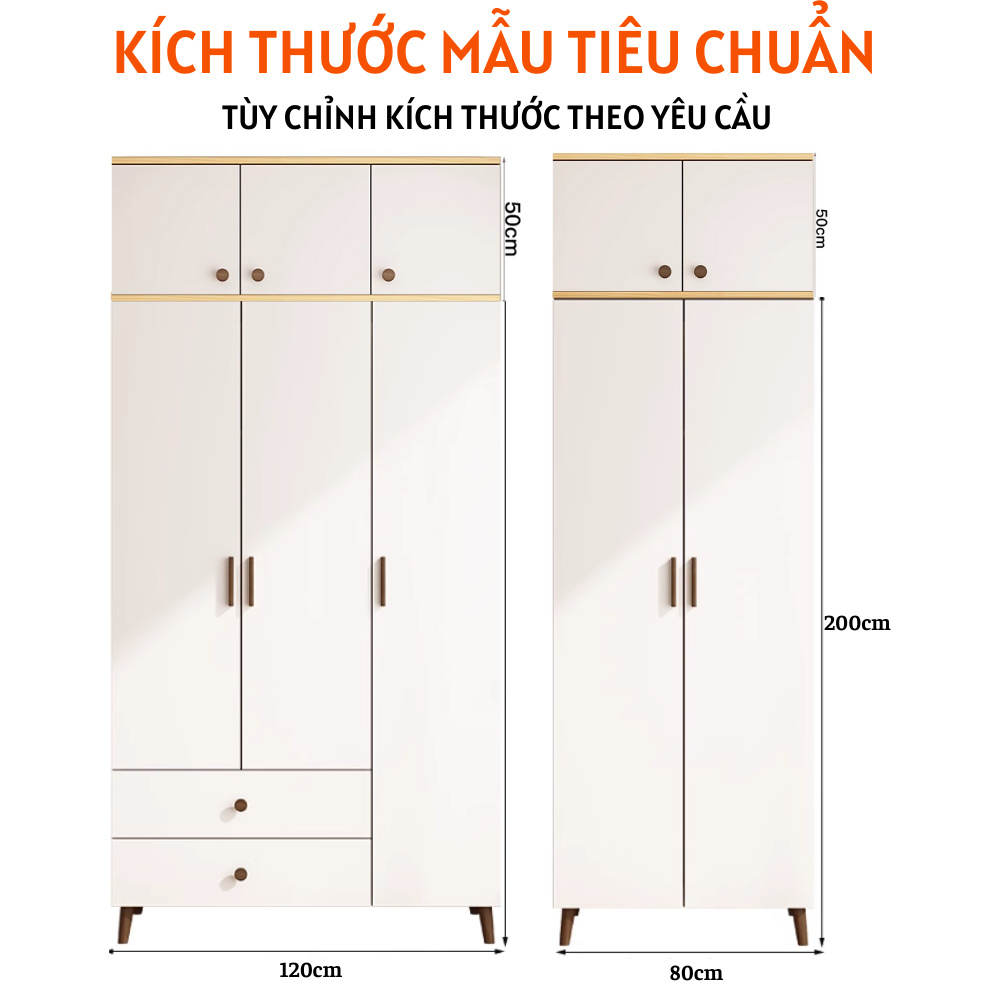Tủ quần áo bằng gỗ công nghiệp thiết kế hiện đại - HH413 - Ảnh 4
