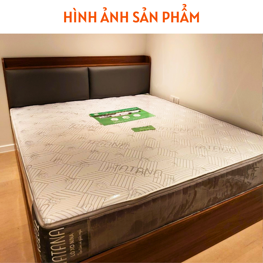 Giường ngủ gỗ công nghiệp phong cách hiện đại có ngăn kéo, đầu giường bọc đệm - HH226 - Ảnh 5