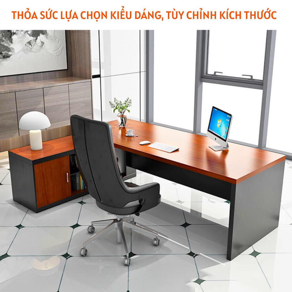 Bàn làm việc lãnh đạo bằng gỗ thiết kế sang trọng HB310 - Ảnh 4