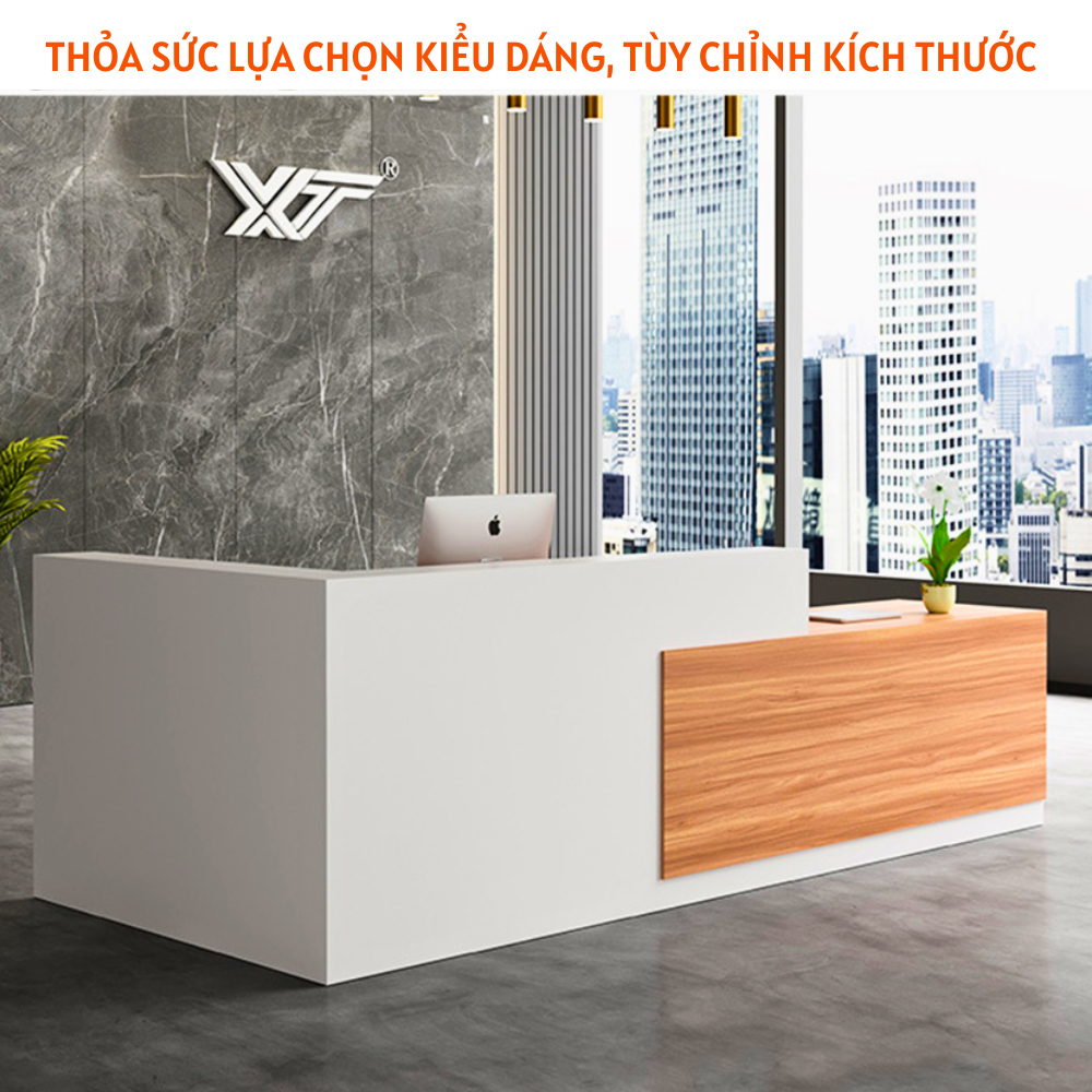 Bàn lễ tân gỗ MDF kiểu dáng đơn giản hiện đại - HB218 - Ảnh 3