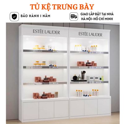 Combo 2 mẫu tủ trưng bày mỹ phẩm đẹp hiện đại kết hợp đèn led HB317