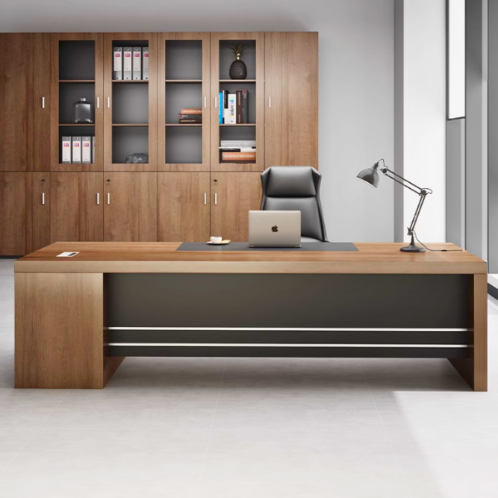 Bàn giám đốc, bàn lãnh đạo bằng gỗ đơn giản, sang trọng HB301 - Ảnh 2