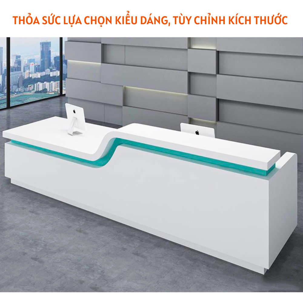 Quầy lễ tân bằng gỗ thiết kế thanh lịch HB233 - Ảnh 3