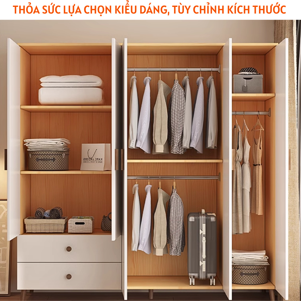 Tủ quần áo bằng gỗ công nghiệp thiết kế hiện đại - HH413 - Ảnh 3