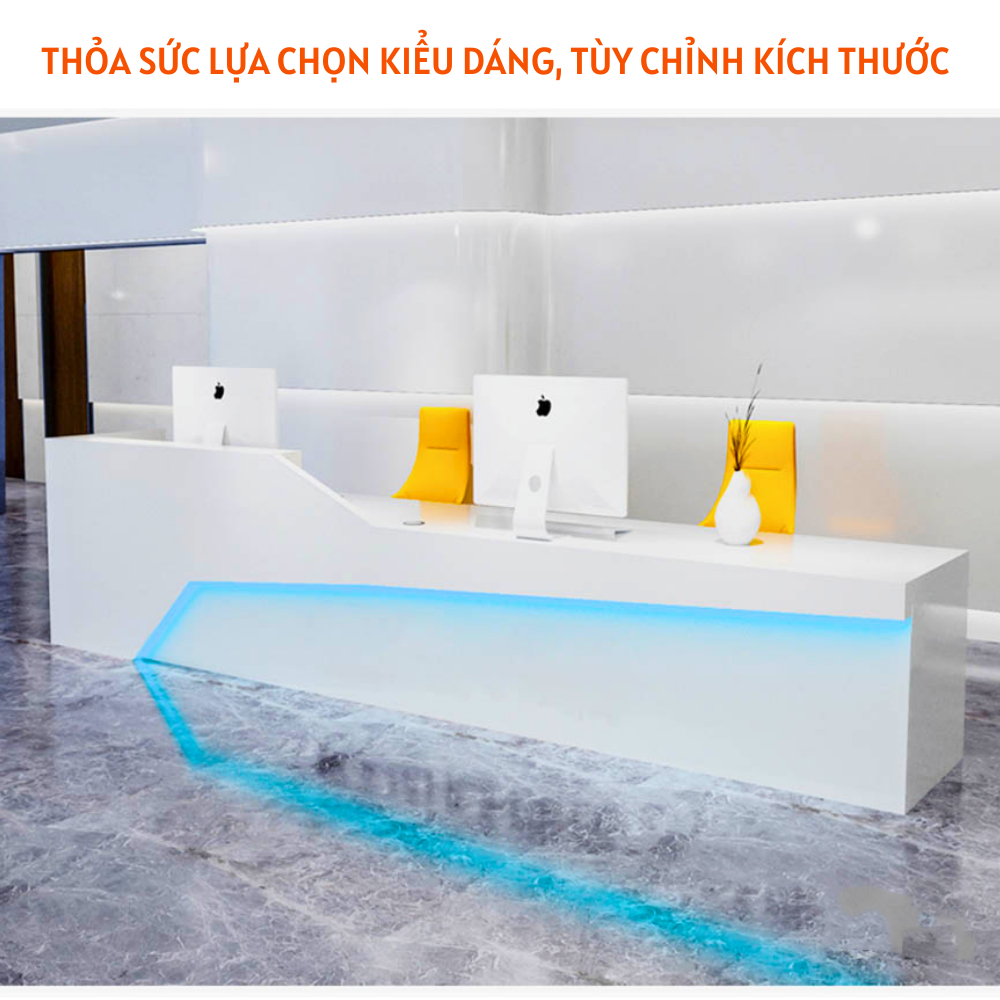 Bàn quầy lễ tân kiểu dáng sang trọng kết hợp đèn led HB235 - Ảnh 3