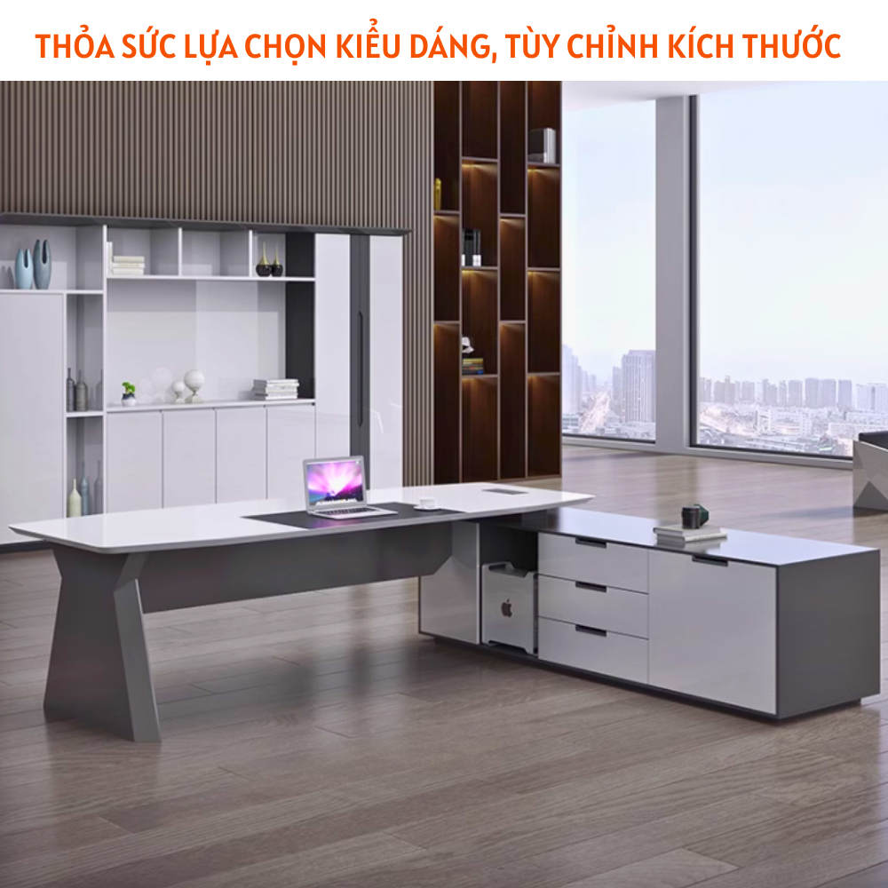 Bàn lãnh đạo chữ L thiết kế đa năng, kiểu dáng sang trọng HB317 - Ảnh 4