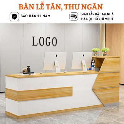 Bàn lễ tân gỗ thiết kế đẹp tiện dụng HB215