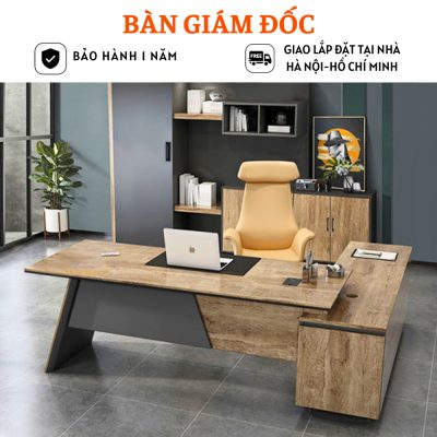 Bàn lãnh đạo gỗ MDF thiết kế độc đáo, ấn tượng HB309