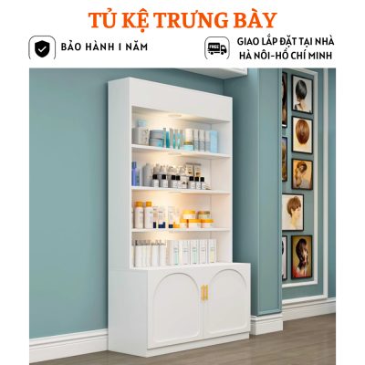 Tủ trưng bày mỹ phẩm, túi ví thiết kế mới kết hợp đèn led sang trọng HB307