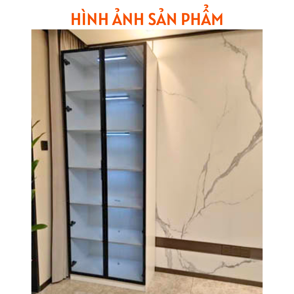 Tủ cánh kính cường lực khung nhôm trưng bày mô hình đồ chơi, sách truyện - HH319 - Ảnh 5