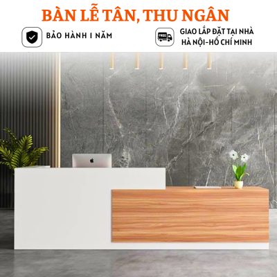 Bàn lễ tân gỗ MDF kiểu dáng đơn giản hiện đại - HB218