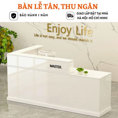 Quầy lễ tân gỗ thiết kế đơn giản HB219