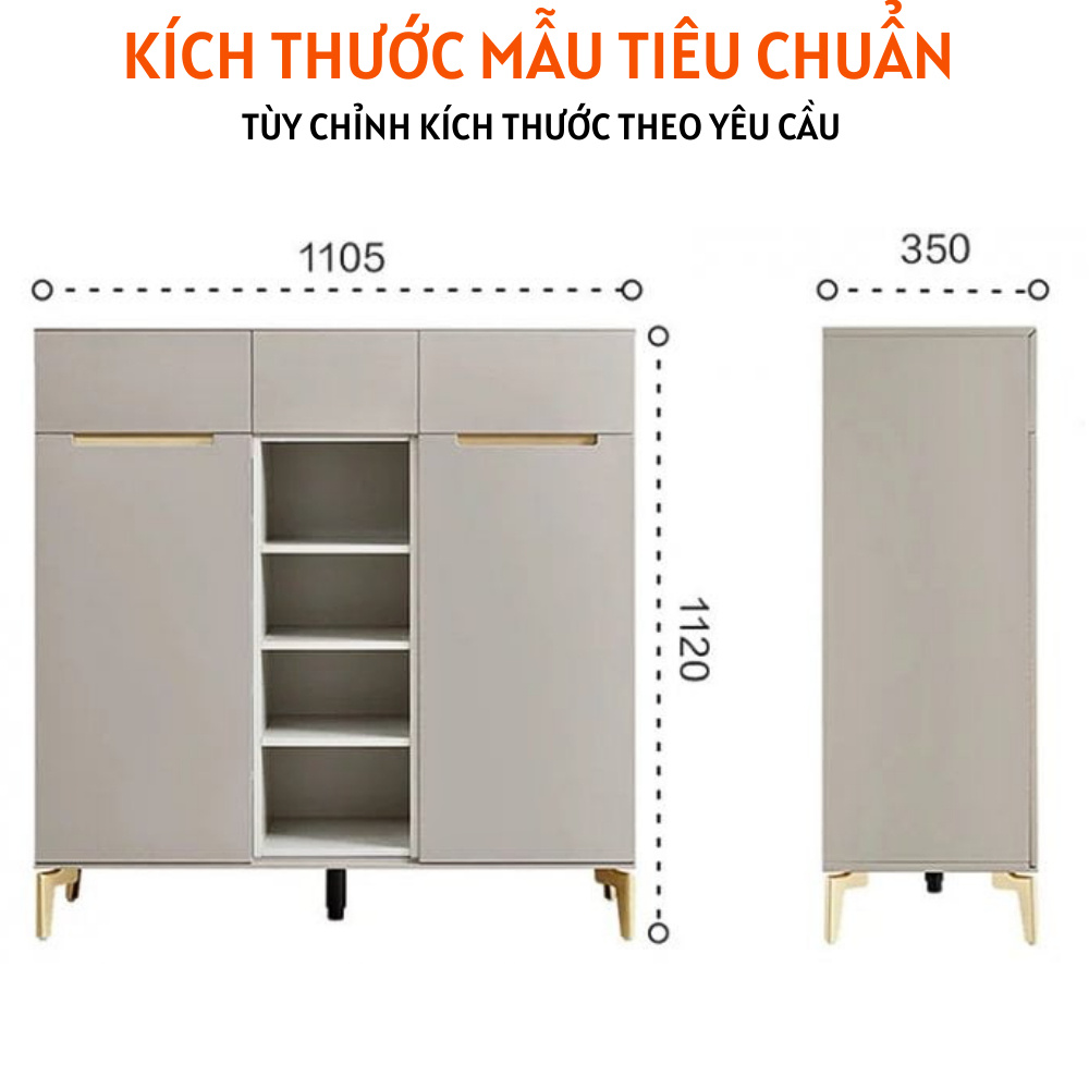Tủ giày bằng gỗ thiết kế thông minh gỗ MDF cao cấp - HH1103 - Ảnh 4