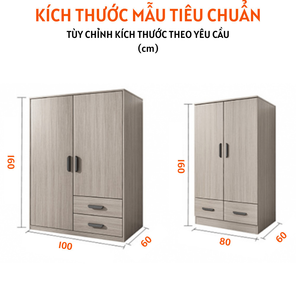 Tủ Áo Bằng Gỗ Công Nghiệp MDF Kiểu Dáng Nhỏ Gọn - HH405 - Ảnh 4