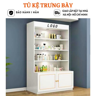Mẫu tủ mỹ phẩm spa, tủ trưng bày sản phẩm đẹp ấn tượng HB312