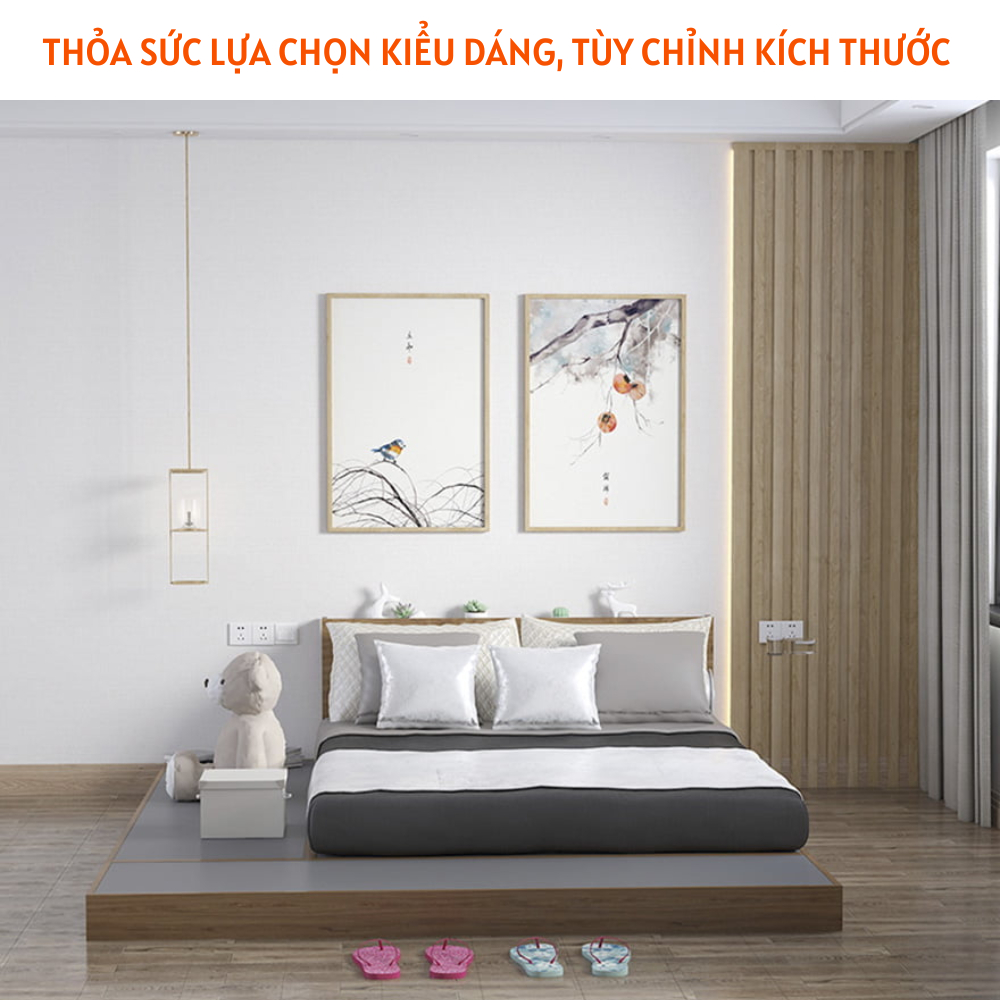 Giường ngủ Nhật bằng gỗ thiết kế tiện lợi - HH220 - Ảnh 3