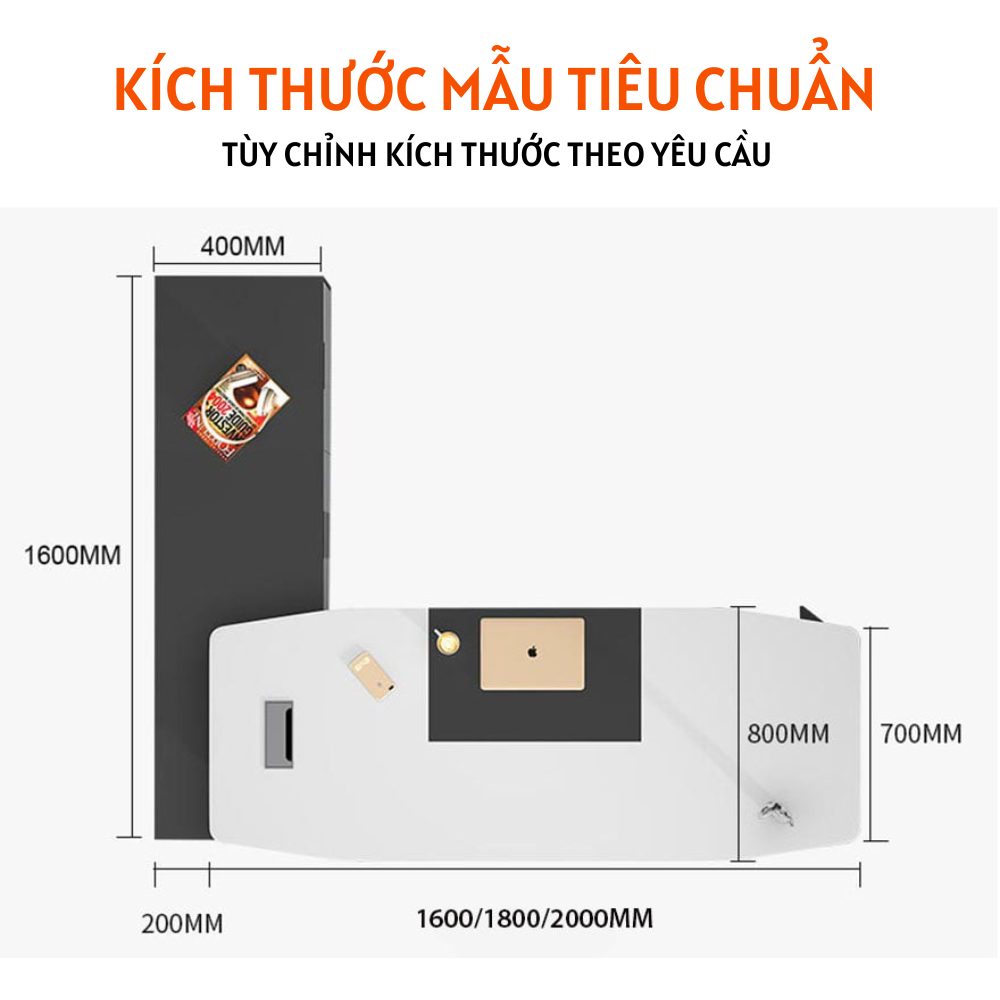 Bàn lãnh đạo chữ L thiết kế đa năng, kiểu dáng sang trọng HB317 - Ảnh 5