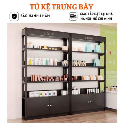 Combo 2 mẫu tủ trưng bày mỹ phẩm khung sắt HB314