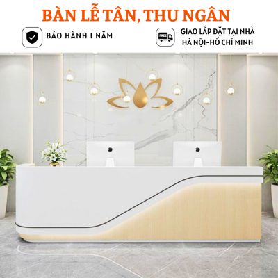 Quầy lễ tân gỗ MDF thiết kế hiện đại HB228
