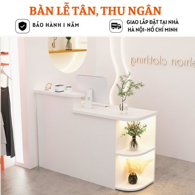 Quầy lễ tân đẹp thiết kế tiện lợi với cạnh bo cong - HB209