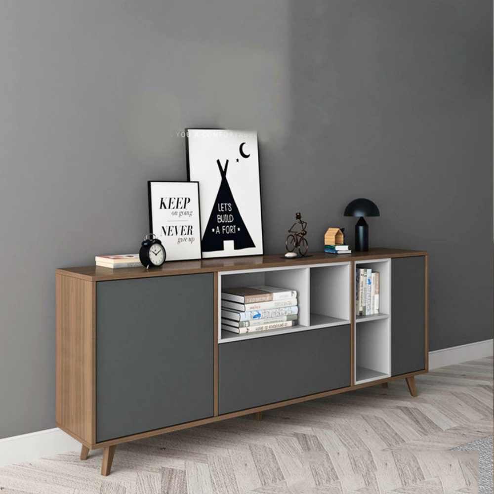 Tủ gỗ công nghiệp thiết kế sang trọng để tối ưu không gian để đồ phòng khách, phòng ngủ HH725 - Ảnh 2