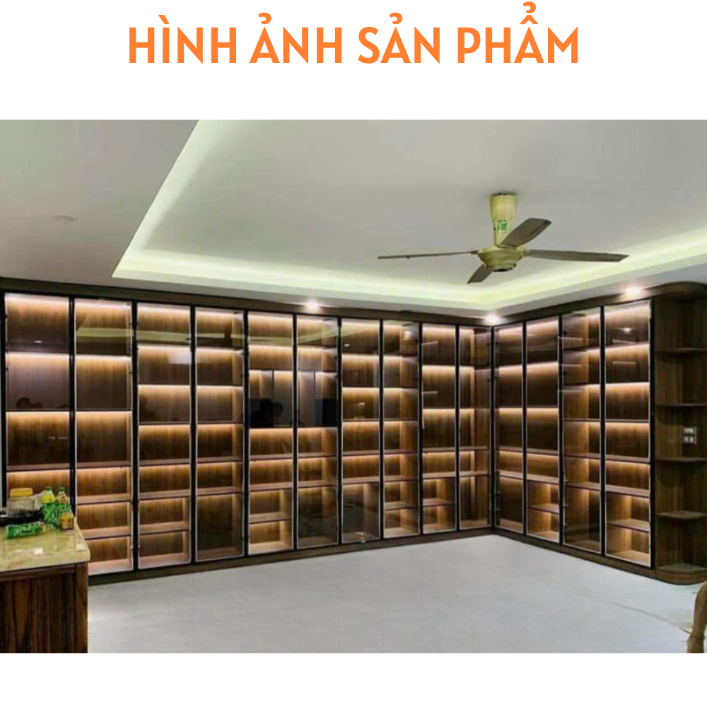 Tủ quần áo cánh kính cường lực, khung nhôm xingfa thiết kế đẹp - HH415 - Ảnh 5