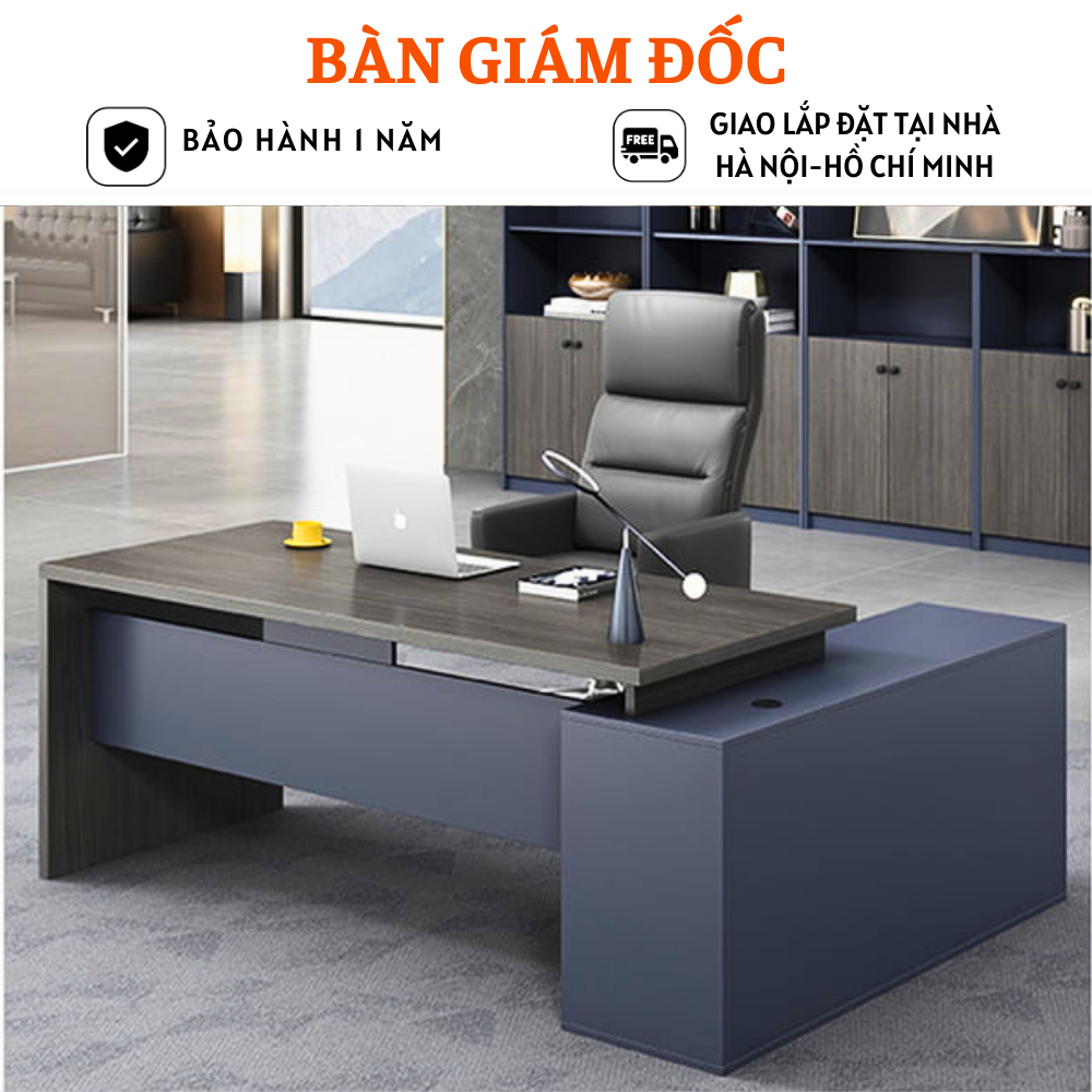 Bàn làm việc giám đốc bằng gỗ thiết kế sang trọng HB306