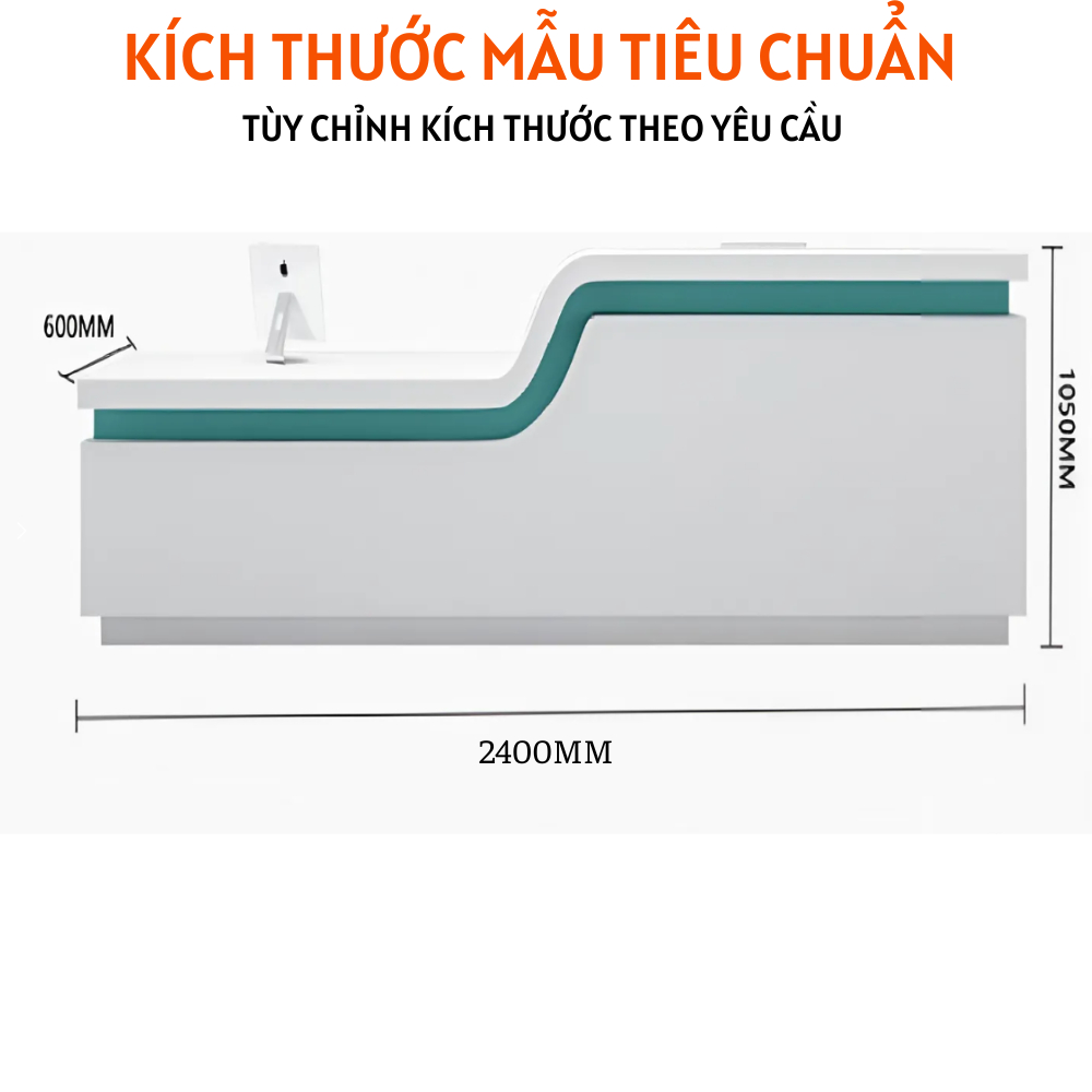 Quầy lễ tân bằng gỗ thiết kế thanh lịch HB233 - Ảnh 4