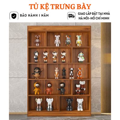 Mẫu kệ trưng bày mô hình, kệ trang trí bằng gỗ bắt mắt HB309