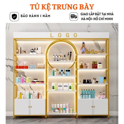 Tủ trưng bày mỹ phẩm cho cửa hàng, spa sang trọng HB315