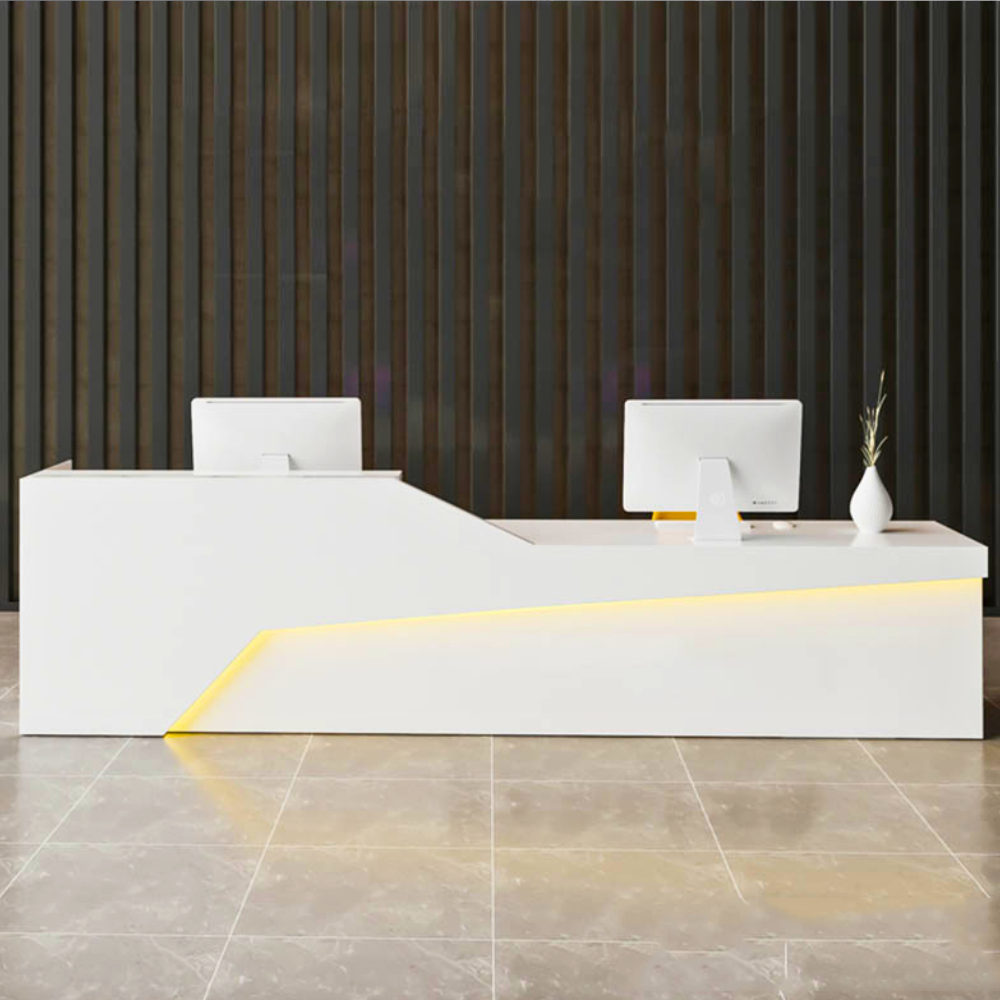 Bàn quầy lễ tân kiểu dáng sang trọng kết hợp đèn led HB235 - Ảnh 2