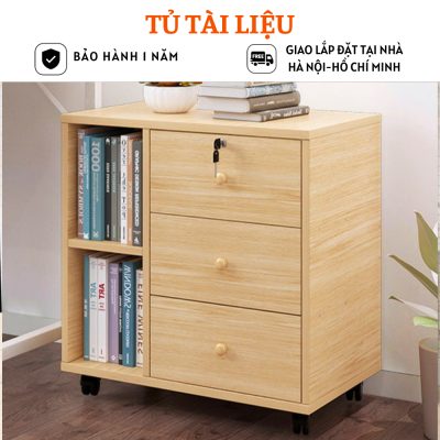 Tủ gỗ để tài liệu, hồ sơ văn phòng thiết kế đơn giản HB405