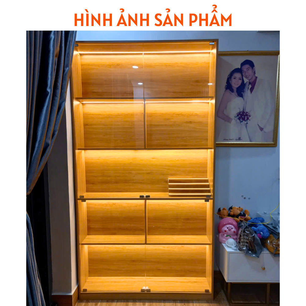 Tủ kệ trưng bày túi xách đơn giản đẹp mắt có đèn led HB302 - Ảnh 5