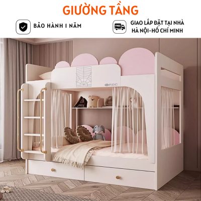 Giường tầng trẻ em chất liệu MDF cao cấp cho căn hộ nhỏ - HH1202