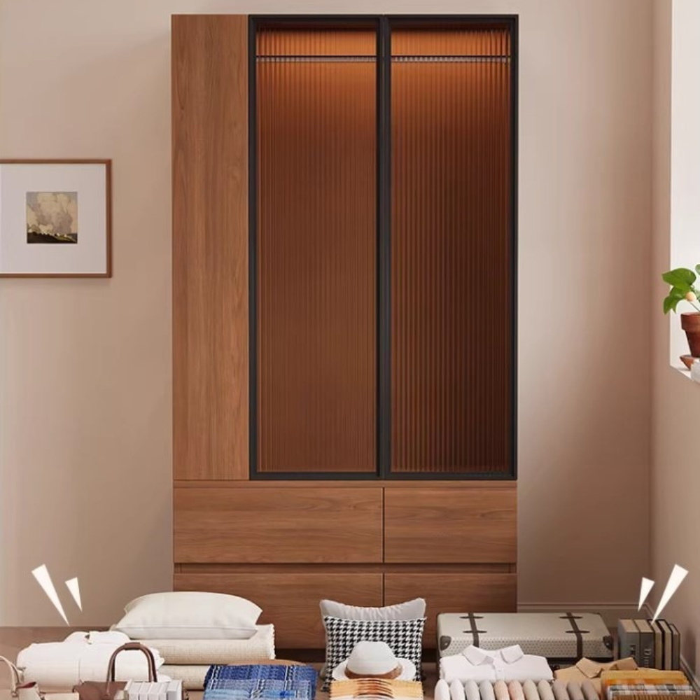 Tủ quần áo nhỏ gọn kết hợp kệ trang trí cho căn phòng nhỏ hiện đại - HH424 - Ảnh 2